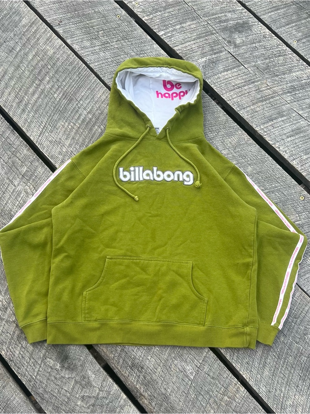 Vintage Billabong Be Happy Hoodie